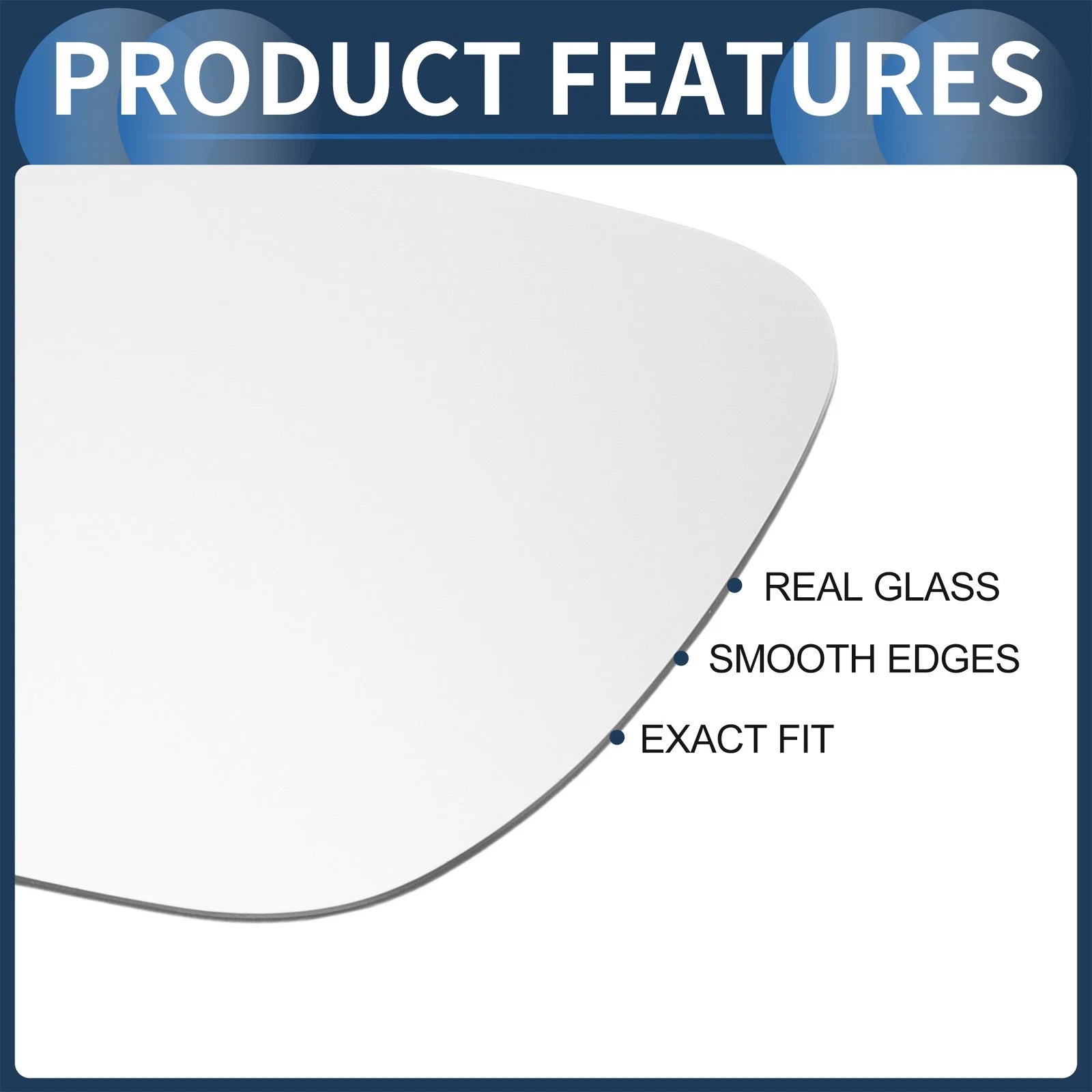 Left Side Mirror Glass with Heated Back for Volkswagen Touran (2003–2010)