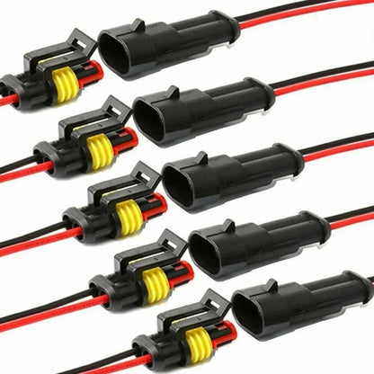 Set of 10 Wire Connector Plugs 12V 2Pin Amp/Tyco Male Housing