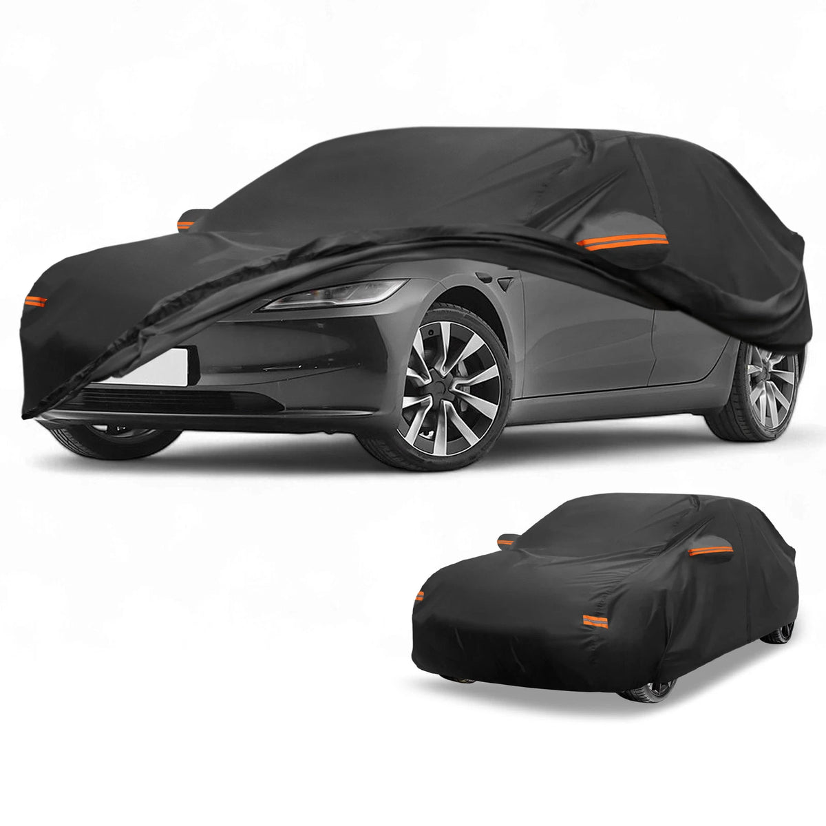 Waterproof Car Cover for Tesla Model 3 (2017–2023) Black 190T-PU with Zipper