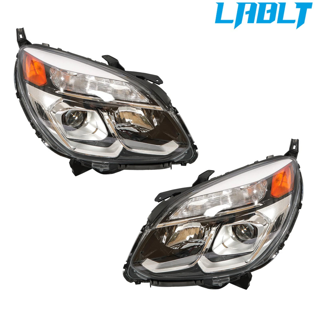 Headlight Assembly Set of 2 Halogen for Chevy Equinox (2016–2017)