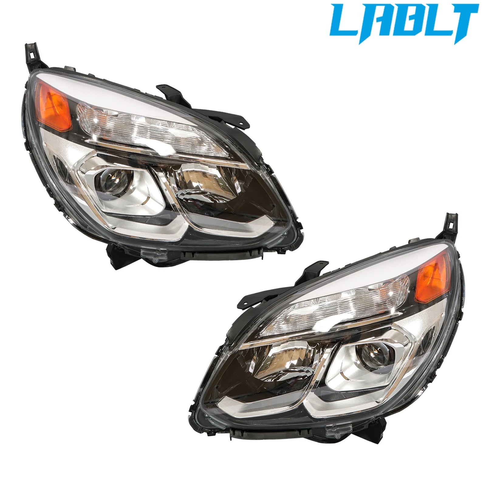 Headlight Assembly Set of 2 Halogen for Chevy Equinox (2016–2017)