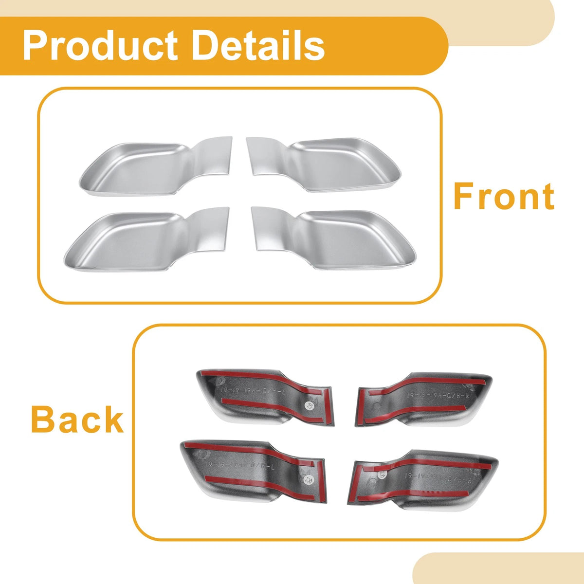 Interior Door Handle Bowl Cover Trim for Hyundai Sonata (2020–2023) Silver Tone