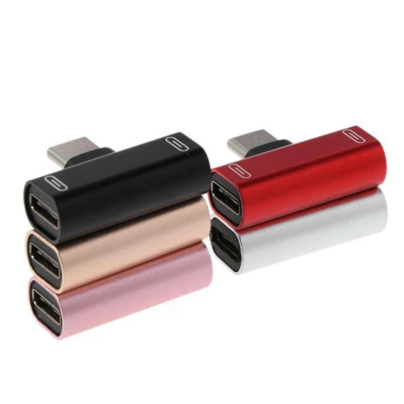 Dual Type C USB-C Audio Charging Adapter Splitter for AU