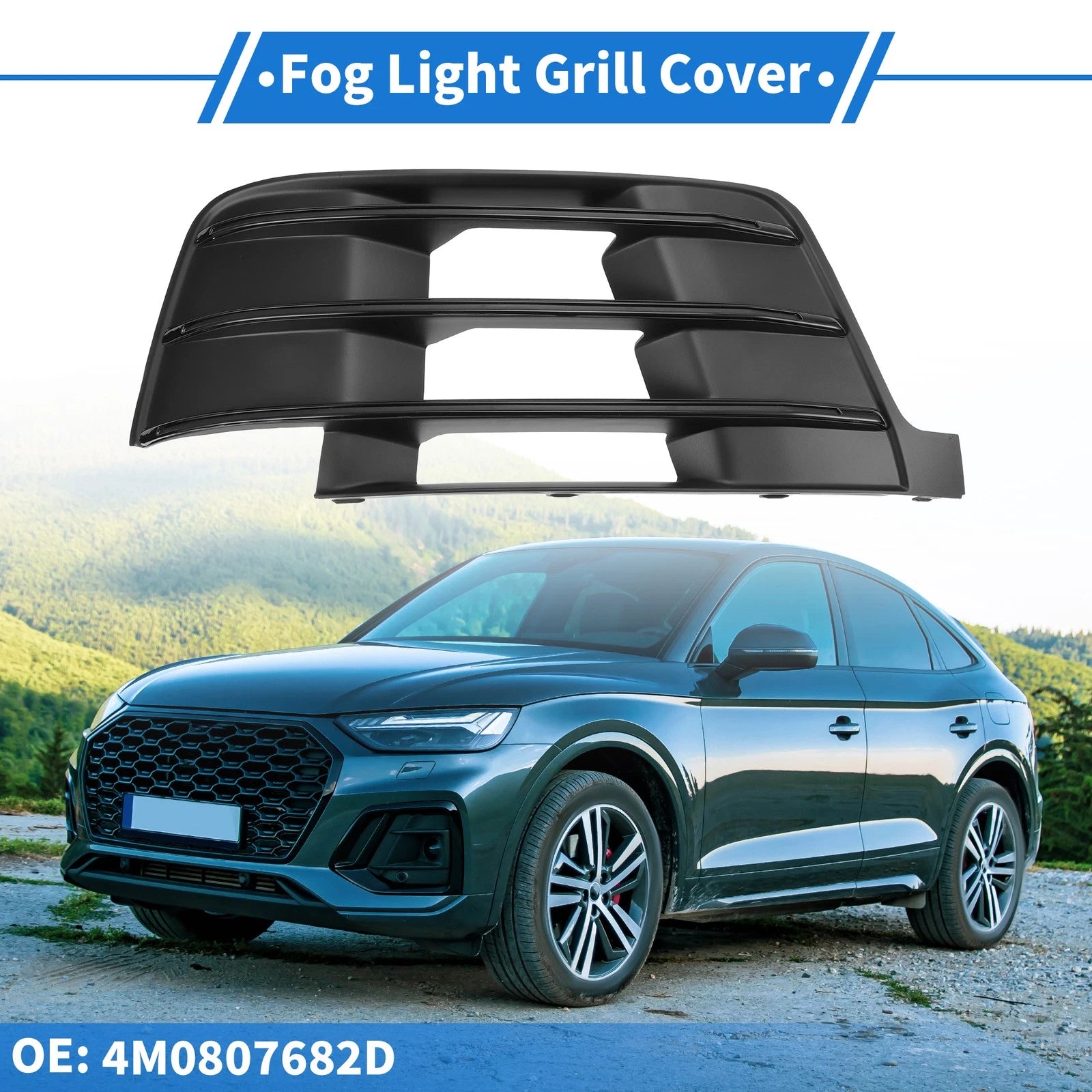 Front Right Fog Light Grille Replacement for Audi Q7 S-Line (2016–2019)