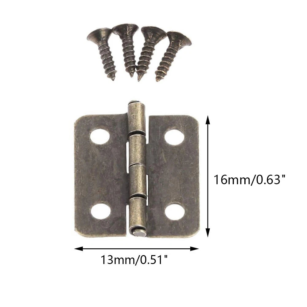 50Pc Antique Bronze Hinge for Jewellery Box Wooden Case Dollhouse