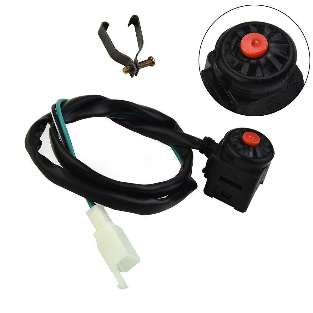 Red Push Button Kill Switch for Motorcycle Dirt Bike ATV (2 Wire)