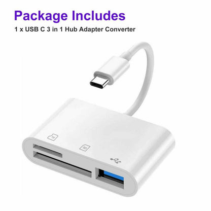 3-Port USB Type C Card Reader Adapter for MacBook Pro (2016–2023)
