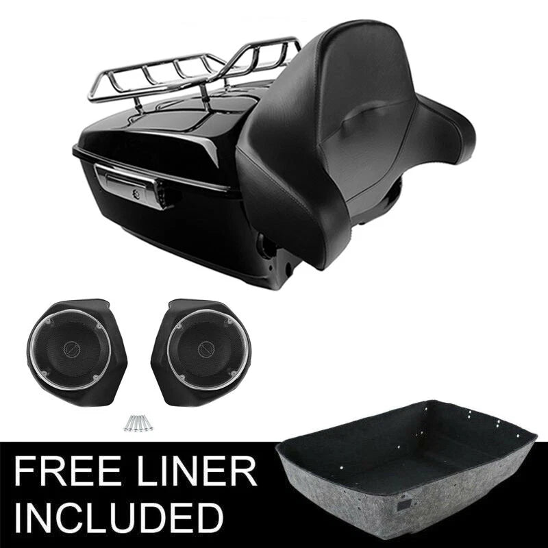 Trunk Backrest Top Rack Speakers for Harley Touring Road Glide (2014–2026)
