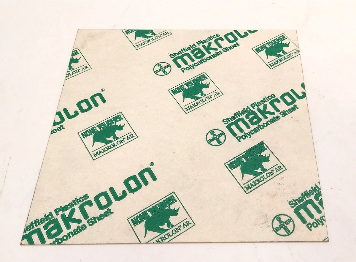 Makrolon AR Polycarbonate Sheet 1ft x 1ft 1/16'' Thick for Automotive Use