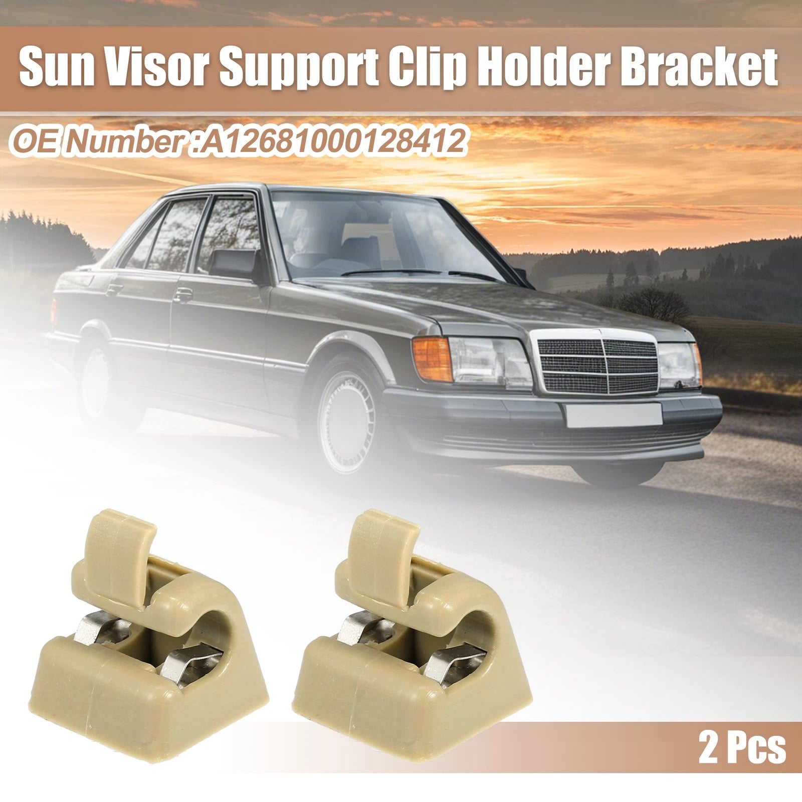 2PC Sun Visor Support Clip Retainer Replacement for Mercedes-Benz (2000–2005)