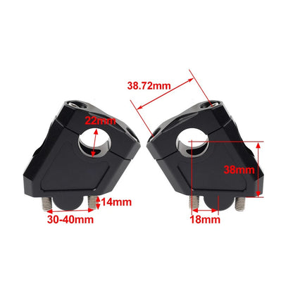 Handlebar Bar Mount Clamp Riser for Honda Suzuki Kawasaki (22mm, Silver)
