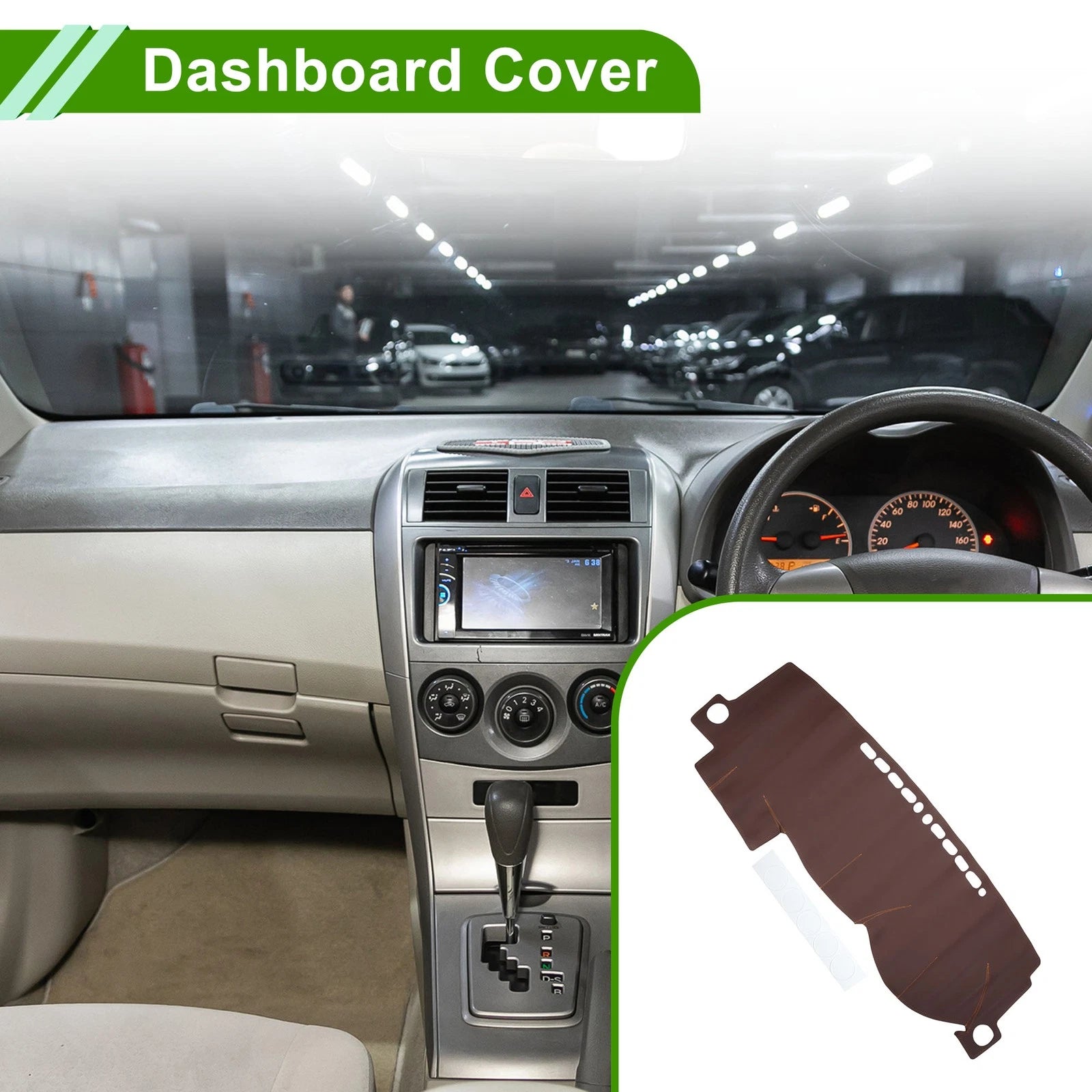 Dashboard Cover Dash Mat for Toyota Corolla (2000–2007) Brown
