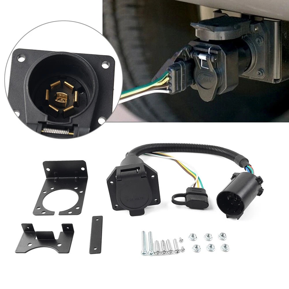 7 Way & 4 Way Flat Trailer Wiring Harness Plug Kit for Ford GMC Chevy