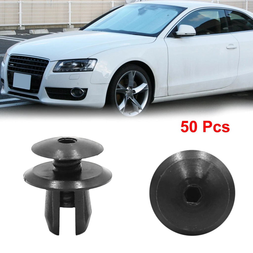 10mm Black Plastic Rivet Clips 50 Pack Bumper Fastener for Volkswagen (—)