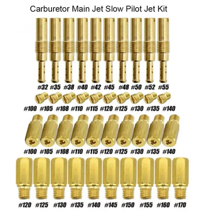 30Pcs Carburetor Main Jet & 10Pcs Slow Jet/Pilot Jet For PWK Keihin OKO CVK Carb