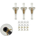 3pcs 6mm Inline Copper Fuel Filter with Clamps for Motorcycle