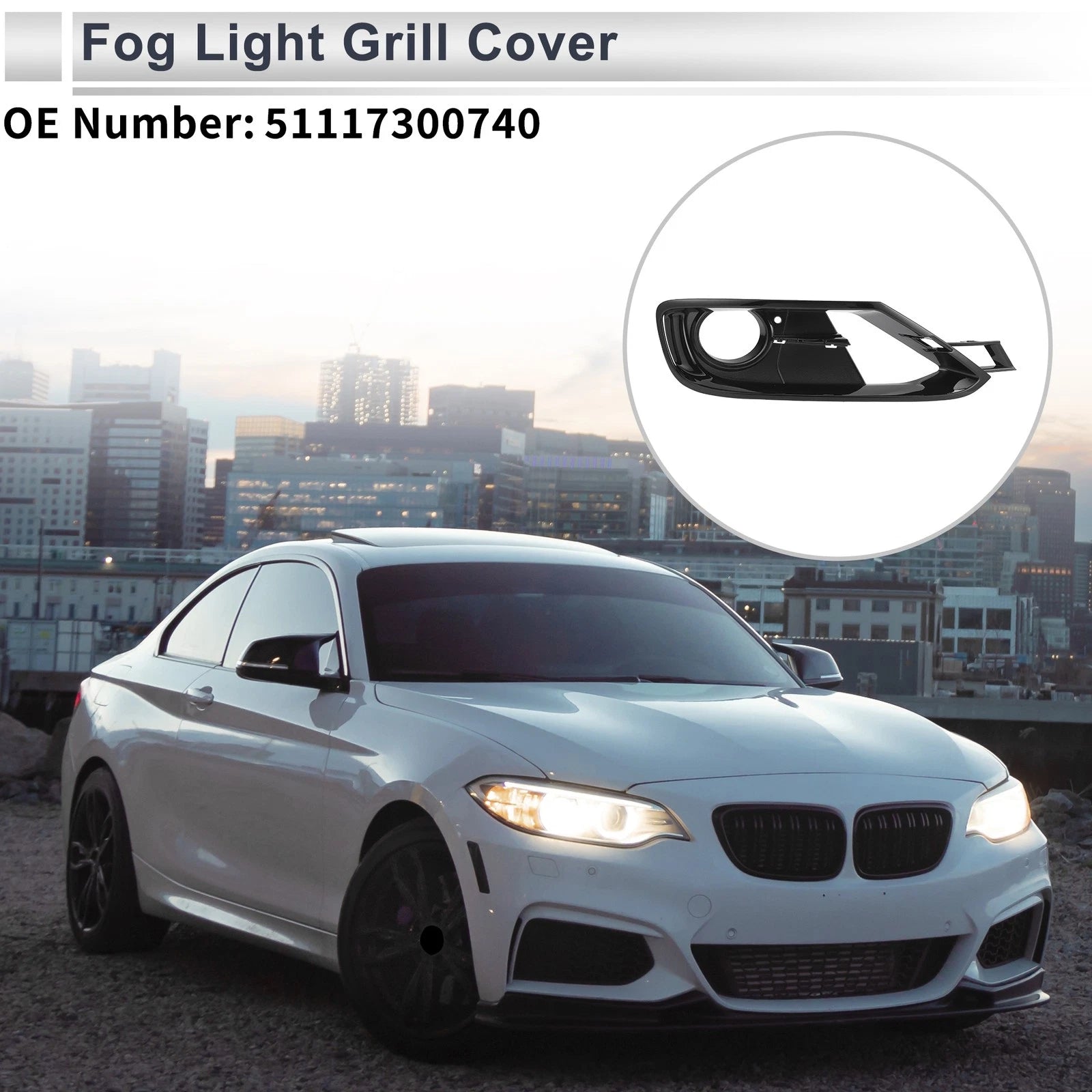 Right Front Fog Light Grill Replacement for BMW F30 F31 (2011–2018)