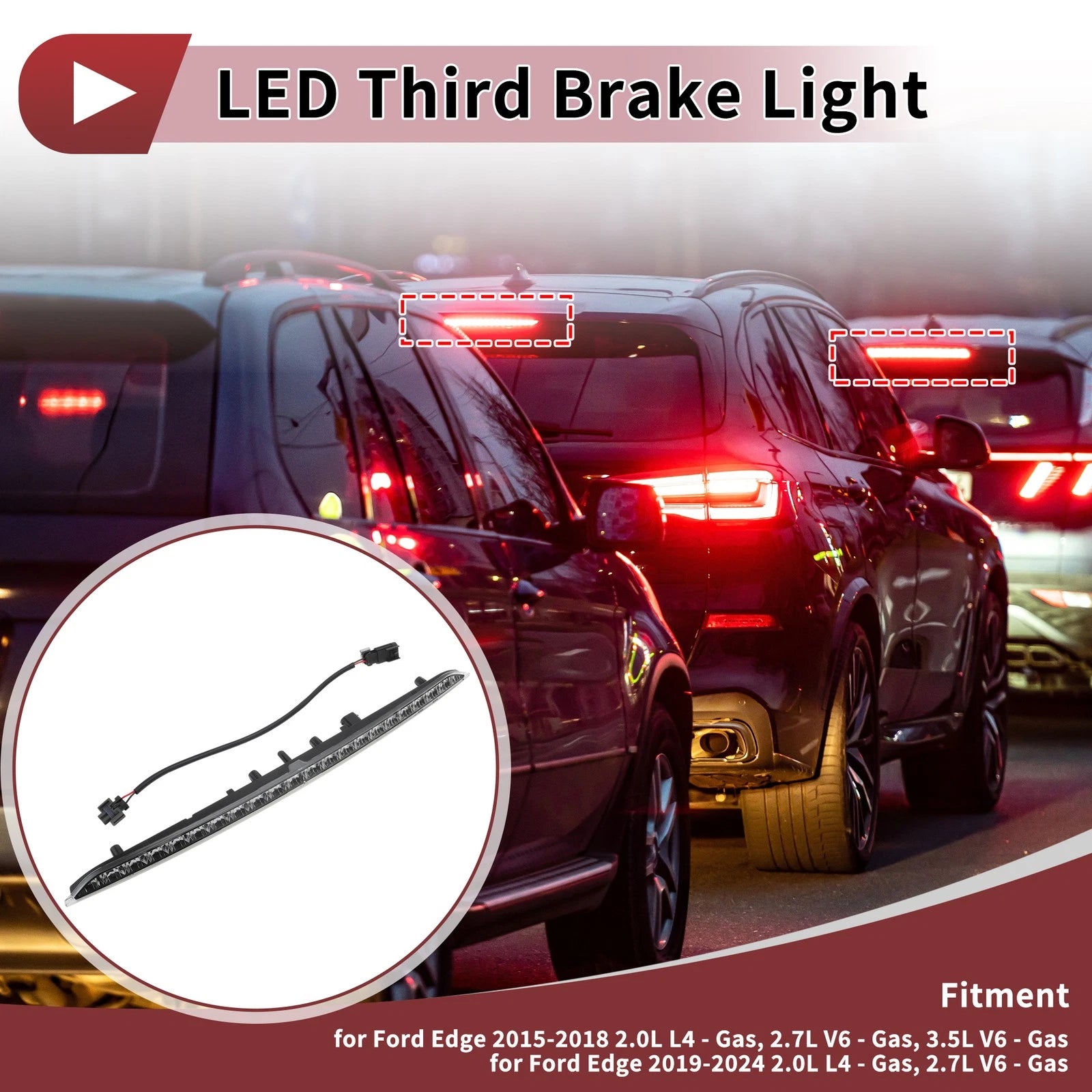 LED Third Brake Light for Ford Edge (2015–2024) No.FT4Z13A613A