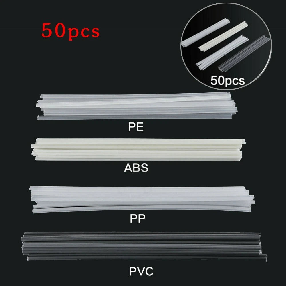 50 PCS Plastic Welding Rods for ABS/PP/PVC/PE (Electrode Sticks)