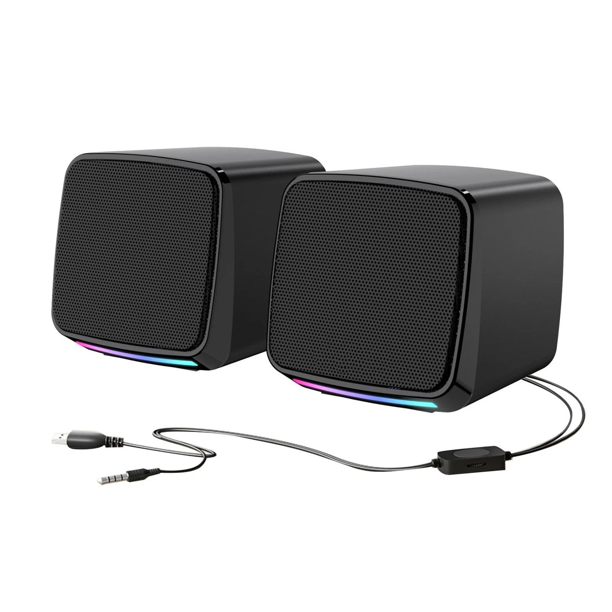 1 Pair USB Powered Desktop Speakers for PC Computer (Hi-Fi Sound)