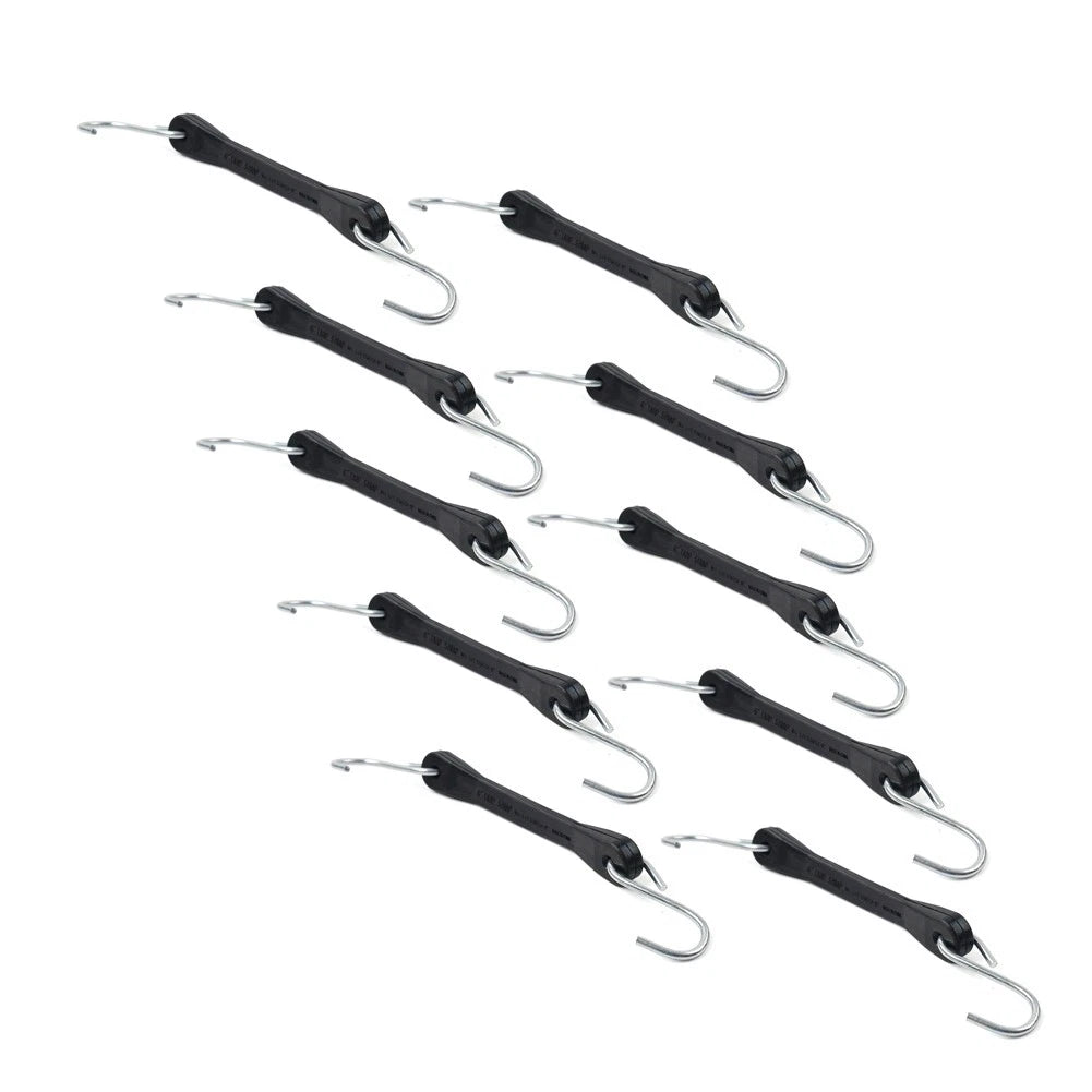 Set of 4 6" Rubber Tarp Straps Tie Down Bungee Cords with Hooks