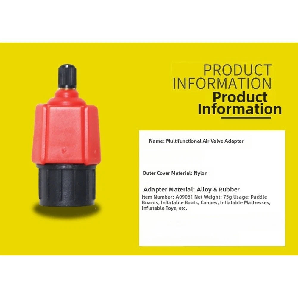 Air Valve Adapter for Car Tires (Alloy & Rubber Construction)