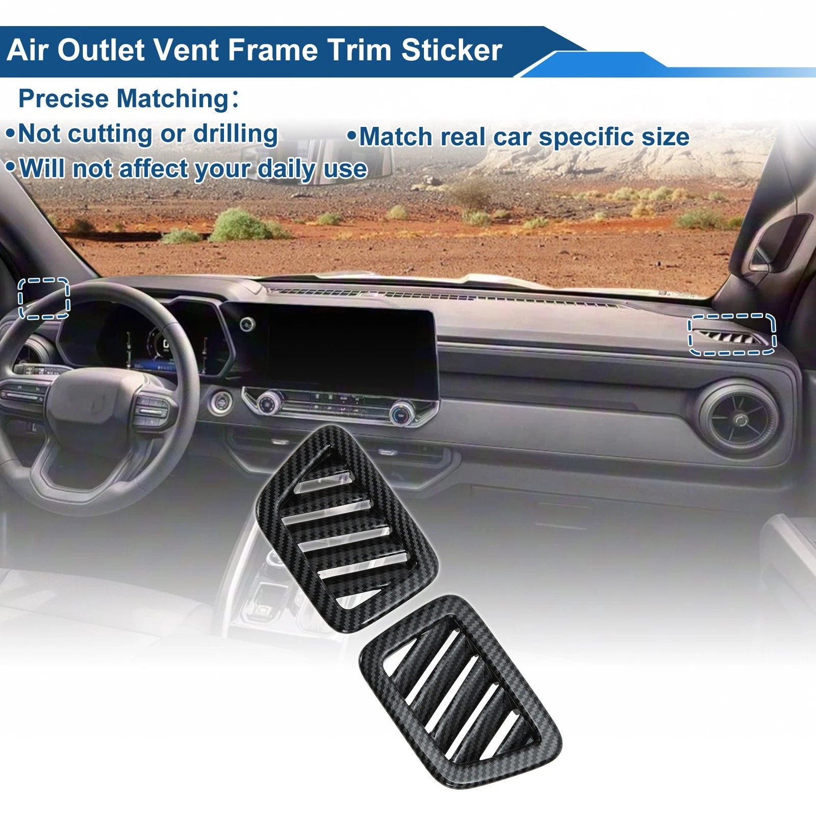 Center Console Air Vent Cover Trim Kit Dashboard Front Left Right for Jeep (2011–2018)