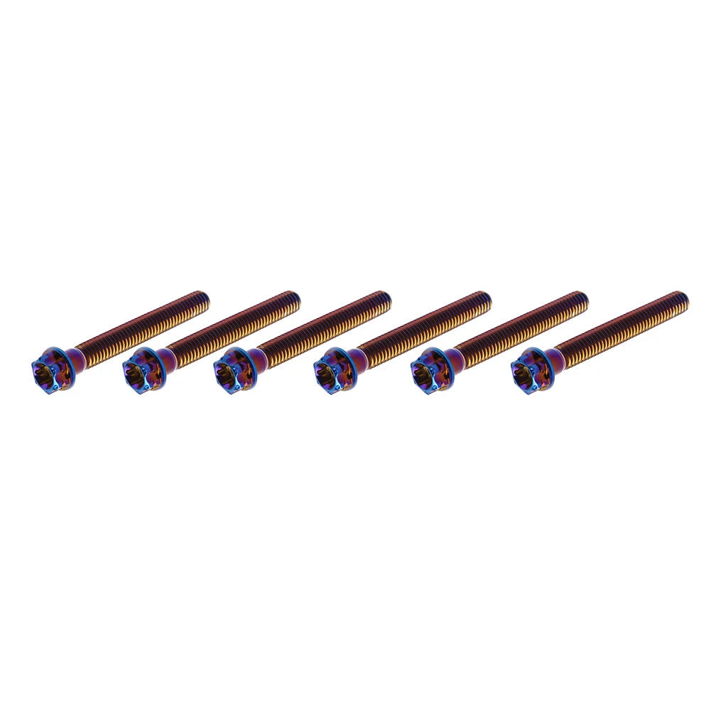 6pcs Titanium M8x45mm Torx Head Flange Screws for Motorcycle