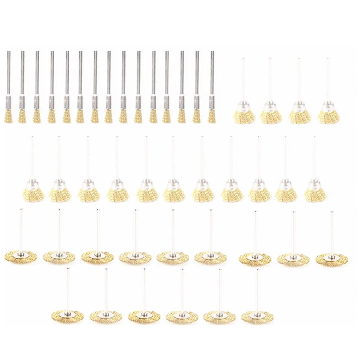 45-Pack Wire Brush Cleaning Tool for Various Applications (3mm Shank)