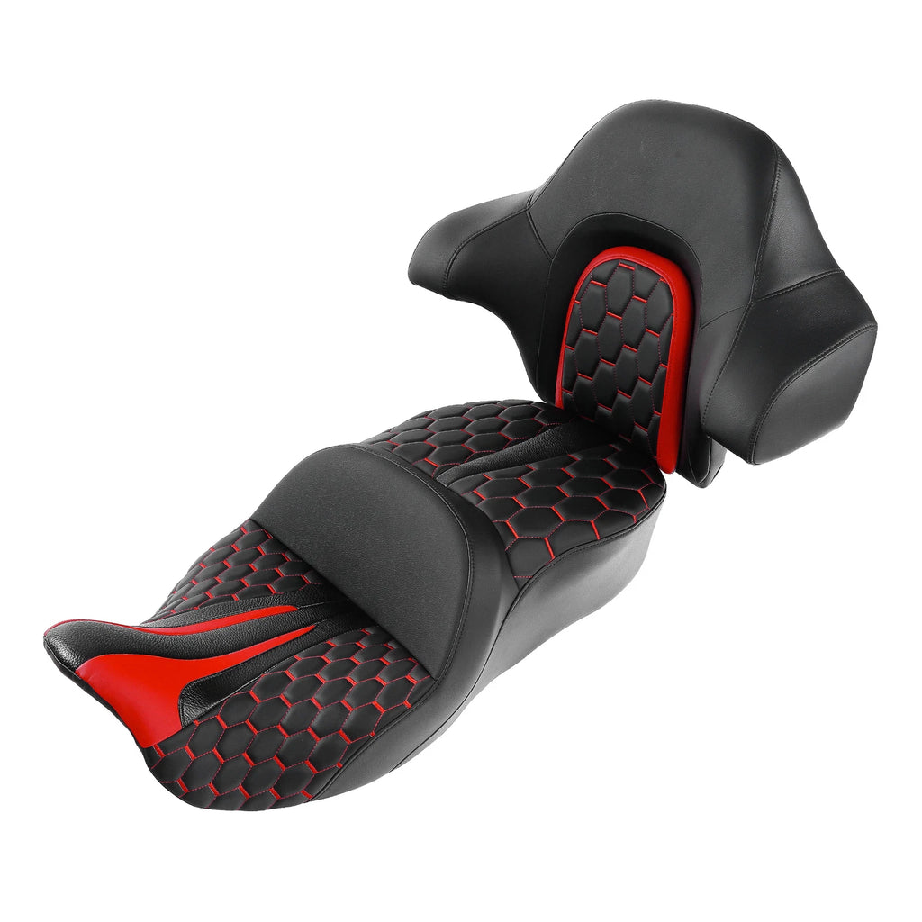 Seat Backrest Pad for Harley Electra Glide (2014–2023) - Black Red