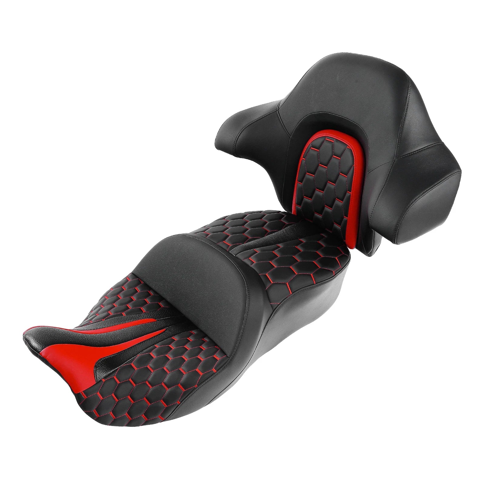 Seat Backrest Pad for Harley Electra Glide (2014–2023) - Black Red