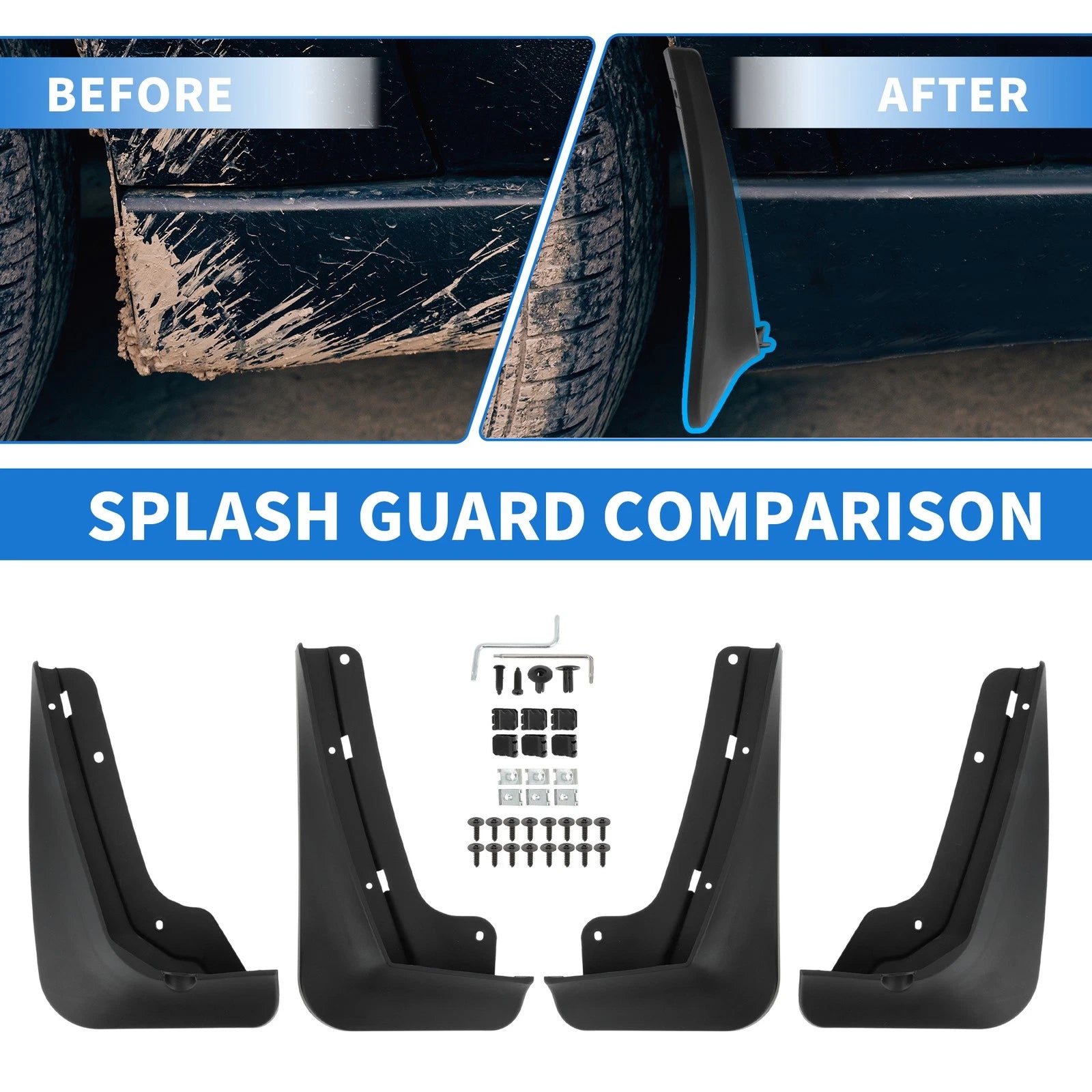 Mud Flaps Front and Rear Set for Chevrolet Equinox (2025–2026)