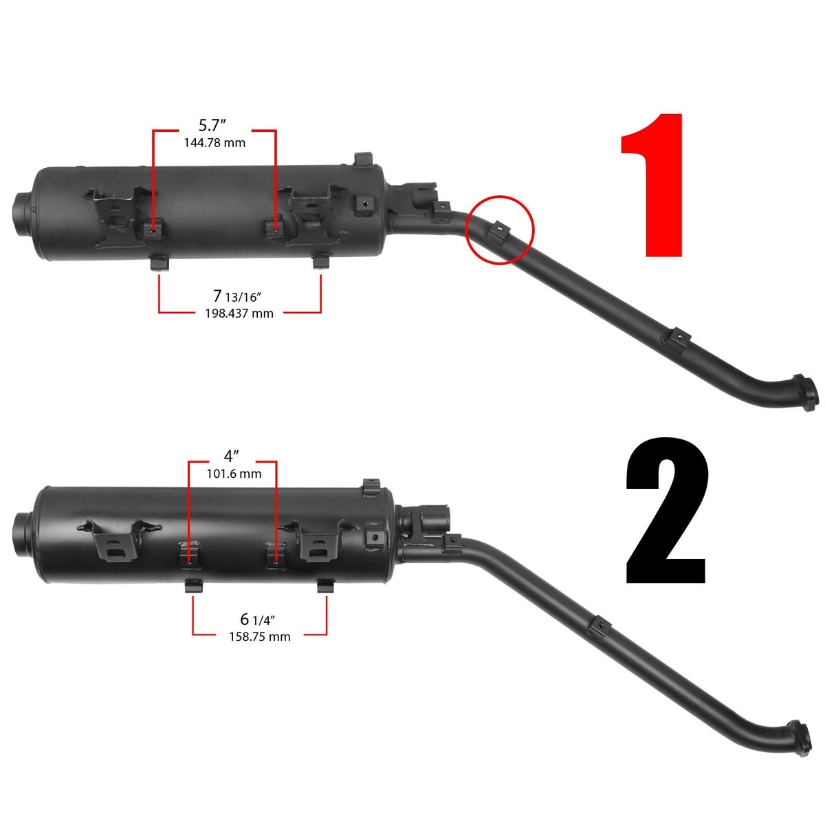 Caltric Exhaust Muffler Replacement for Kawasaki ATV (1995–2000)