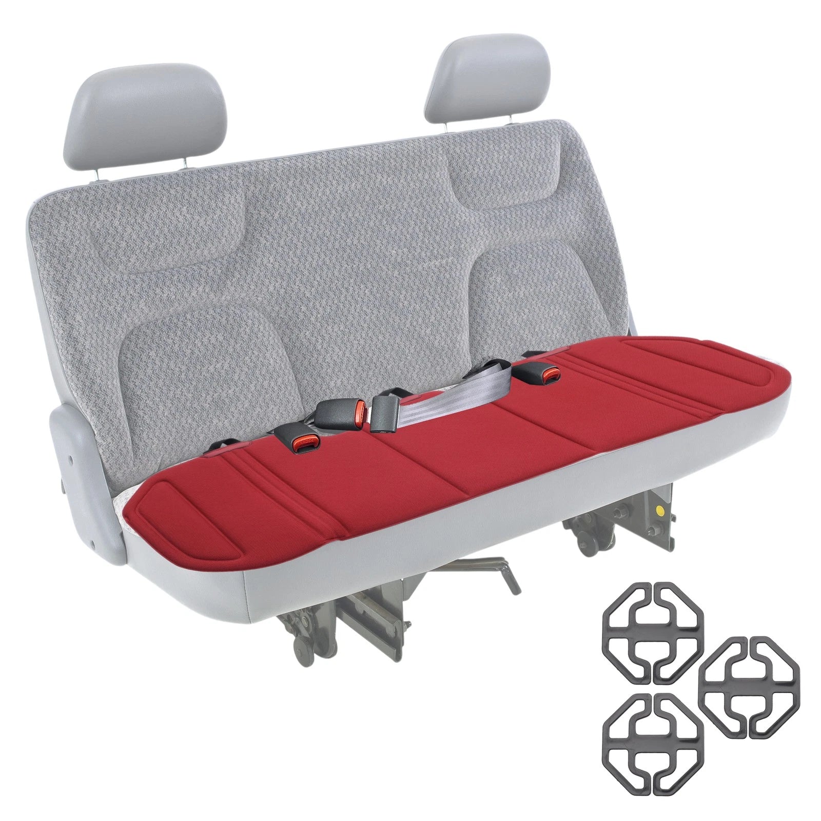 Back Seat Cover for - Wine Red Polyester Non-Slip