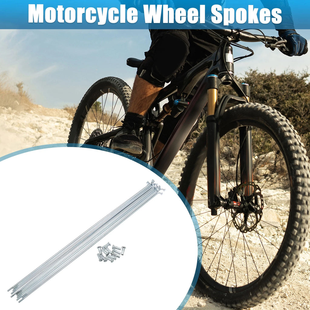 12pcs J Bend Bicycle Spokes Galvanized 255mm with Nipples (14G)