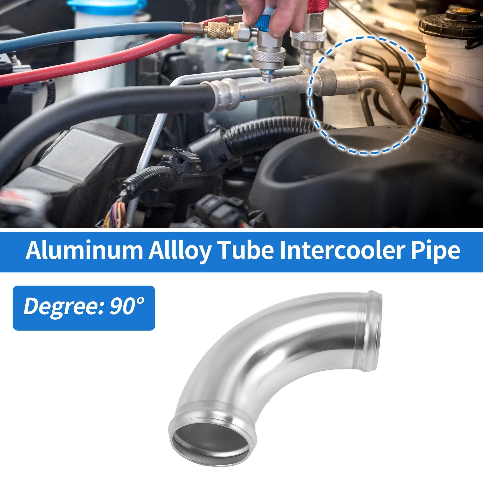 2.24" OD 90° Intercooler Pipe for Universal Applications (Polished Silver)