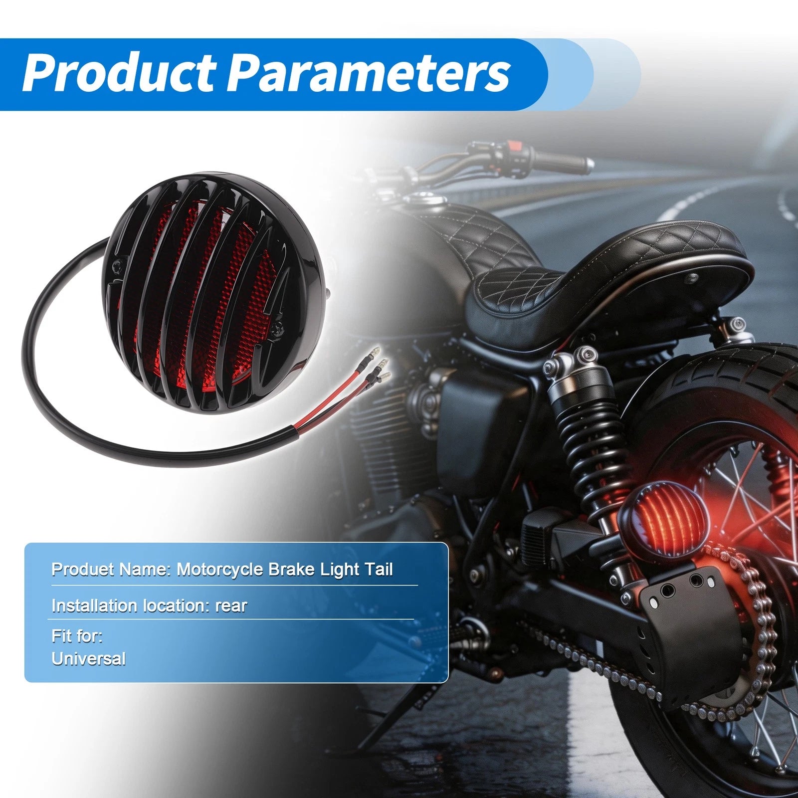 Set of 1 LED Tail Light for Motorcycle (Metal Plastic)