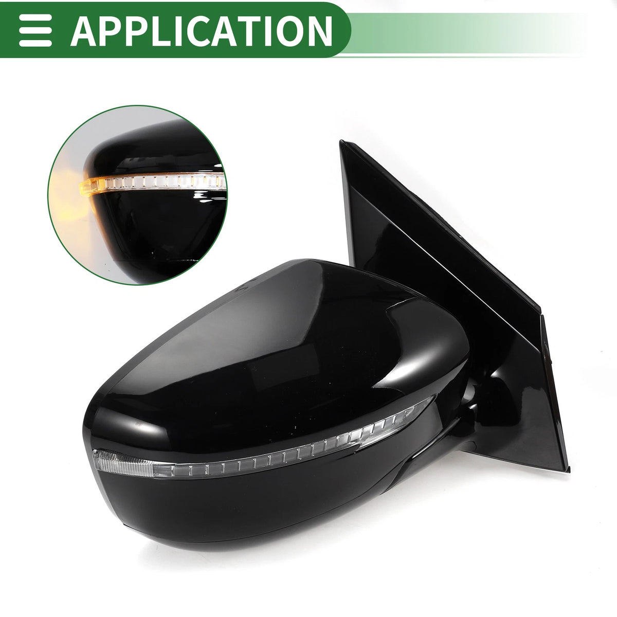 Right Side Door Mirror for Nissan Murano (2015–2020) Manual Folding Black