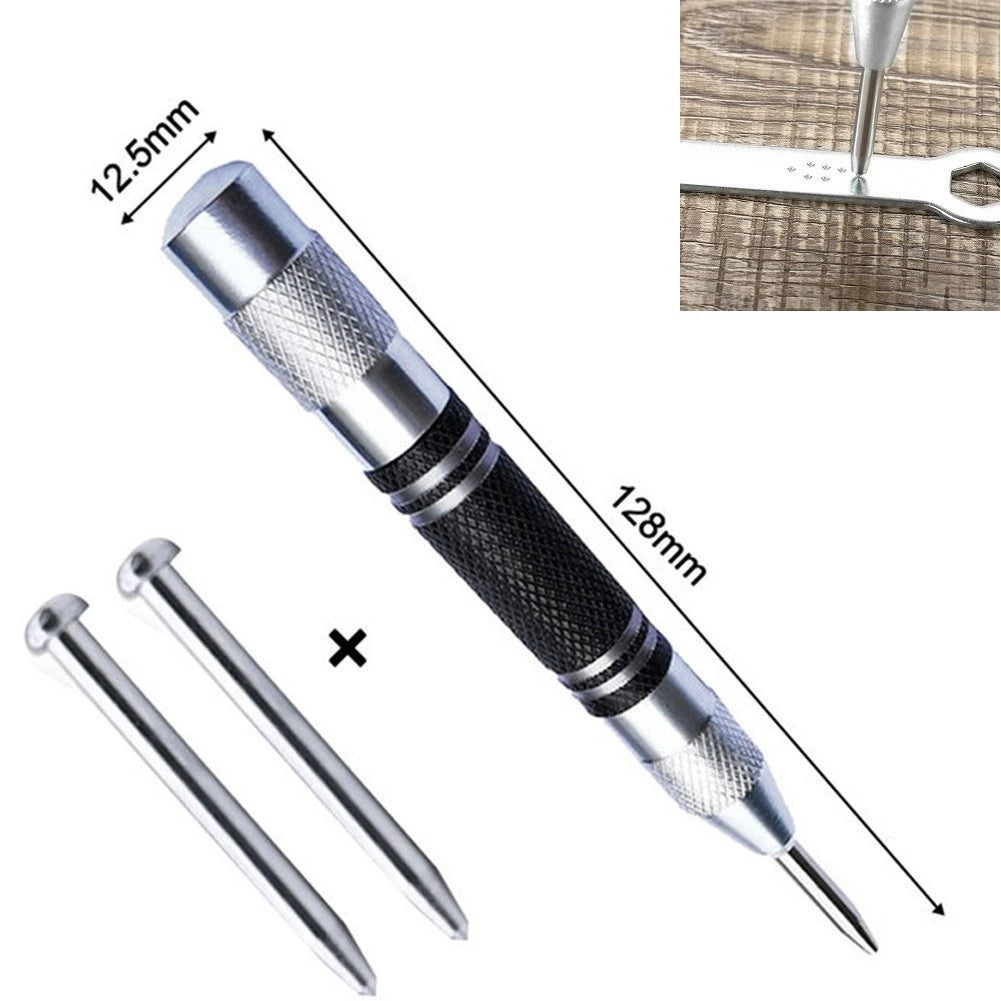 Automatic Center Punch Set of 2 with Non-Slip Grip