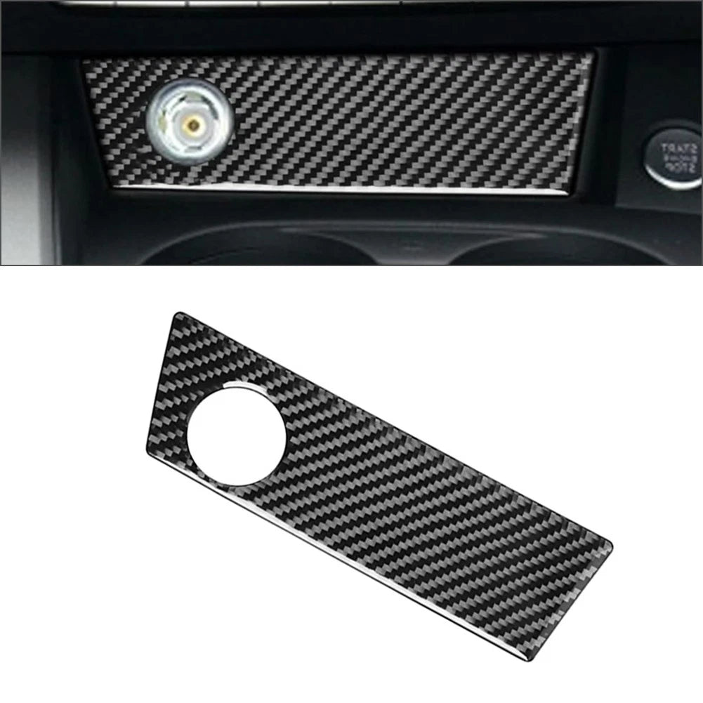 Carbon Fiber Console Cigarette Lighter Panel Trim Cover For Audi A4 B9 A5