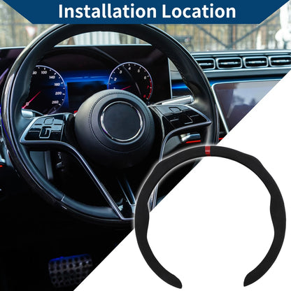 Steering Wheel Cover for Universal Cars (14.96", Black Red)
