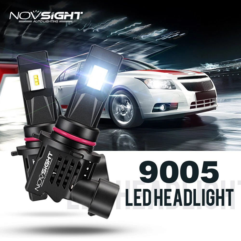 2X HB3 9005 LED Headlight Bulbs for Various Vehicles (6000K, 10000LM)