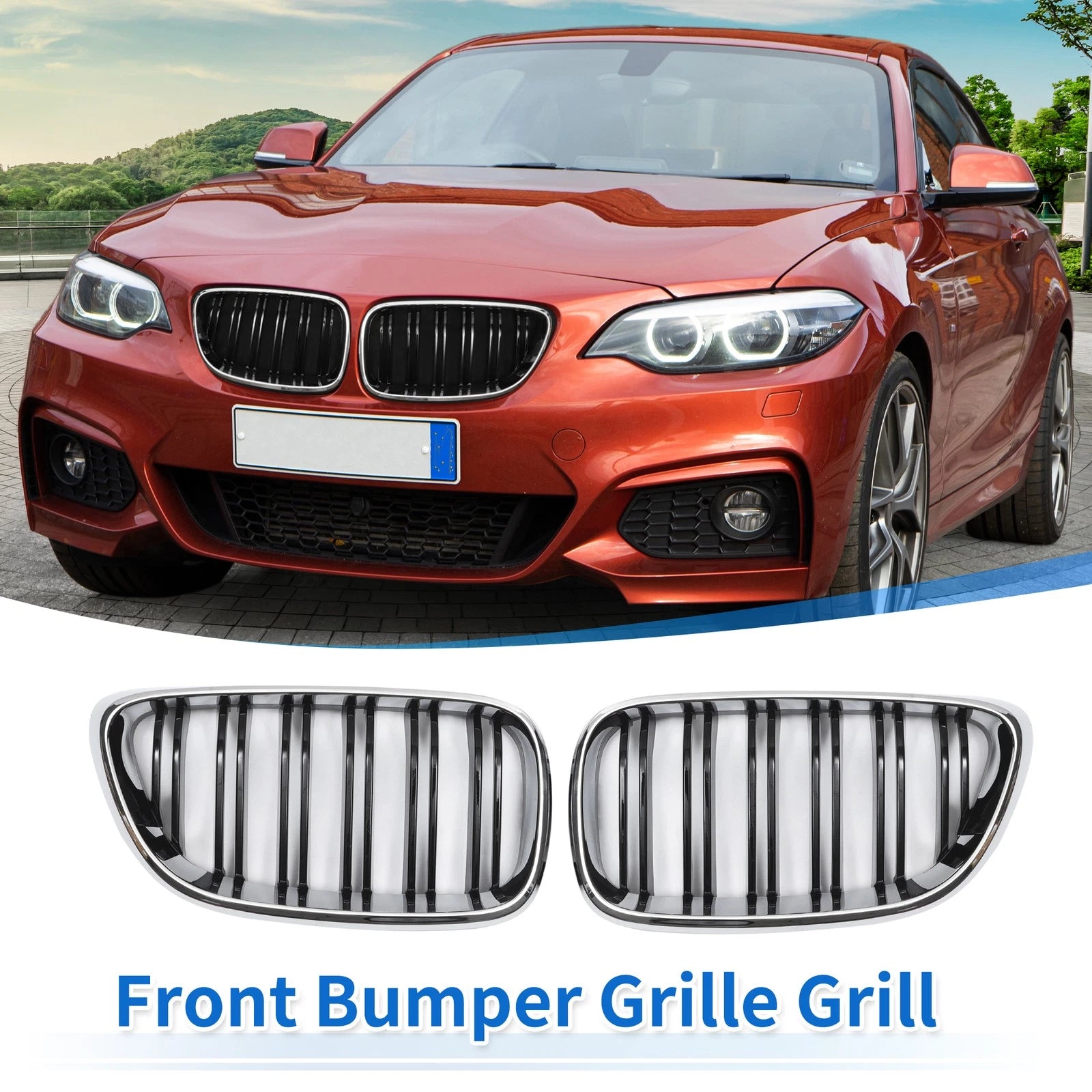 Front Upper Bumper Grille Grill Replacement for BMW 2 Series F22 (2014–2017)