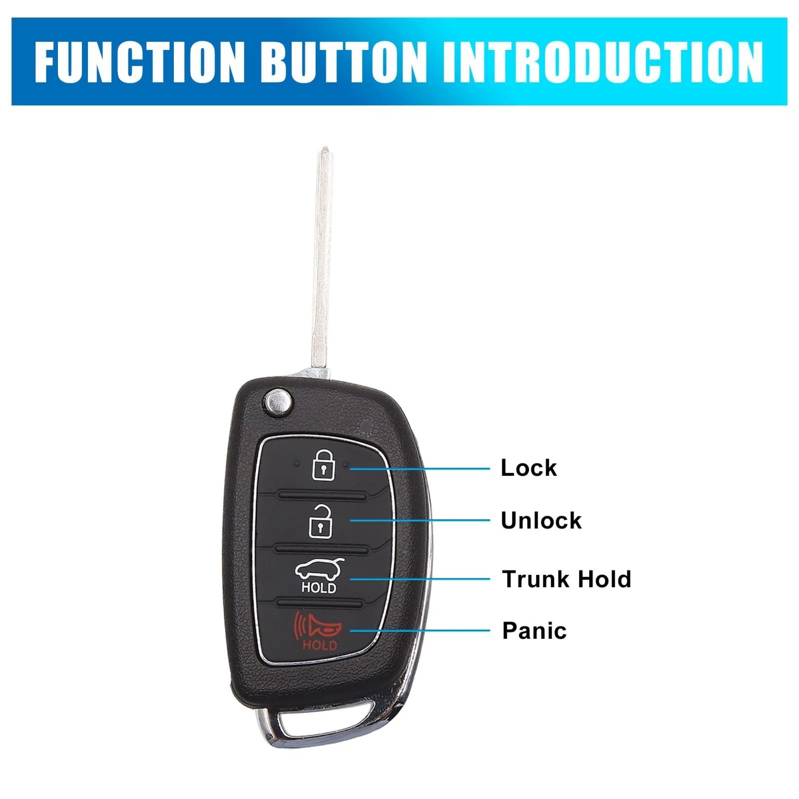 Car Key Fob Shell Case Replacement for Hyundai Santa Fe Ix45 (2013–2018)