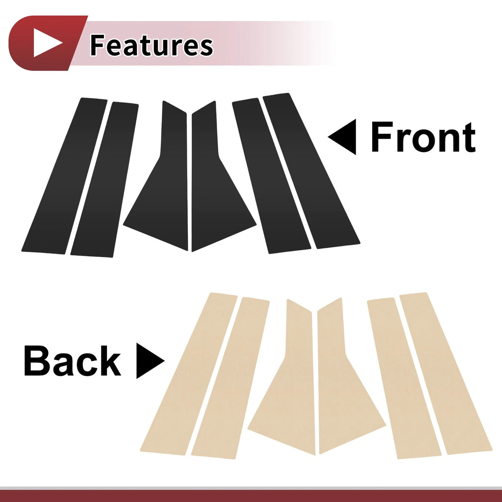 6 Pcs Door Pillar Window Trim Replacement for Mercedes-Benz B-Class (2012–2019)