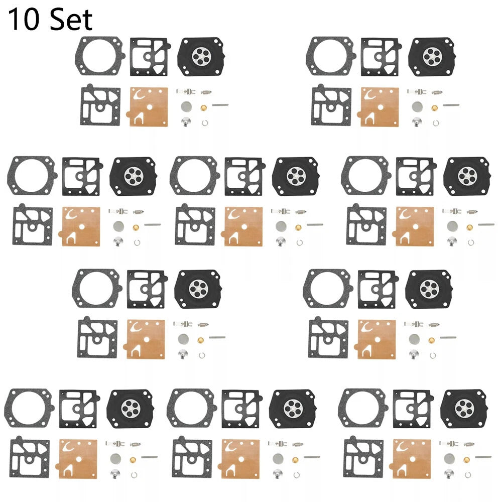 Set of 10 Carburetor Gasket Diaphragm Repair Kits for Walbro K22-HDA Chainsaw