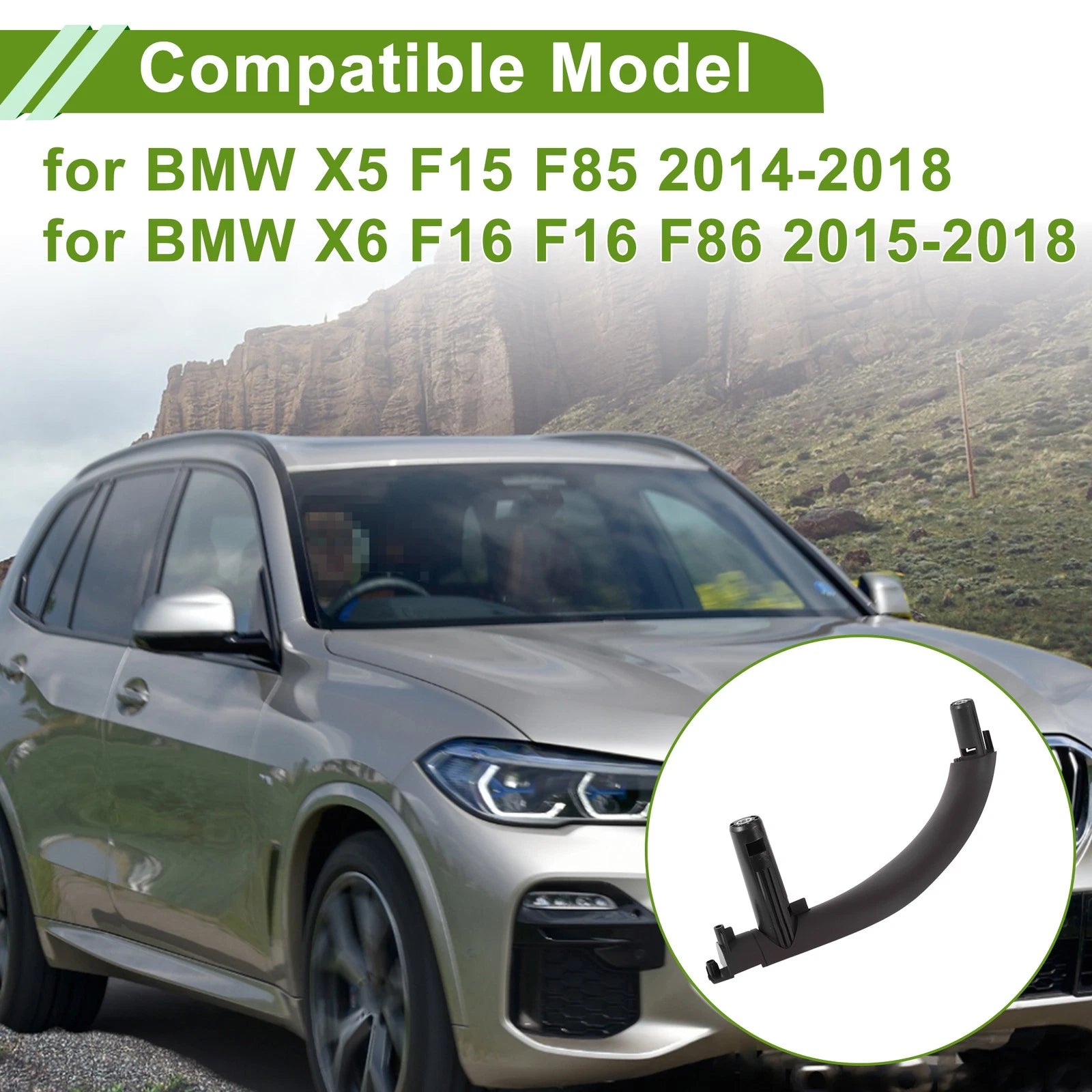 Door Panel Handle Pull Trim Cover Replacement for BMW X5 F15 F85 (2014–2018)