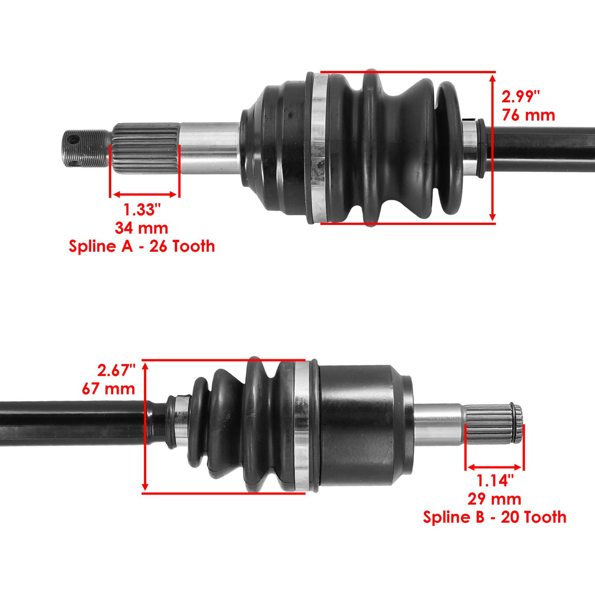 Front Left Right CV Axle Replacement for Honda Rancher TRX420 2017-2021