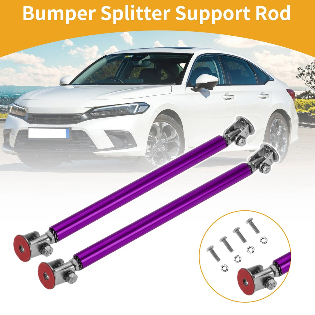 2X Adjustable Front Bumper Lip Splitter Strut for