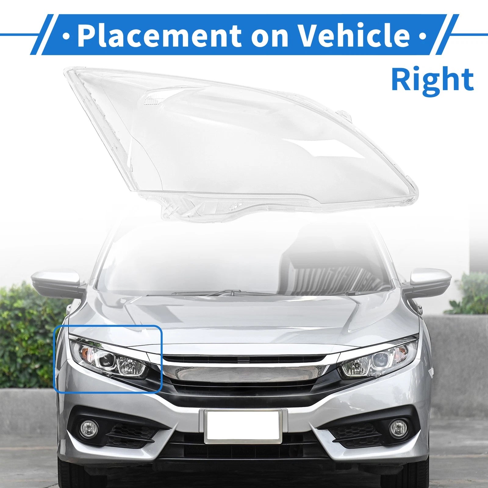 1 Pc Headlight Lens Cover Front Right Replacement for Honda CRV (2007–2011)